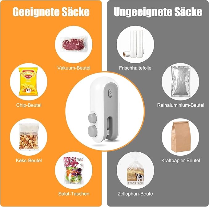 Portable Mini Sealing Machine 2-in-1 USB Rechargeable Magnetic Heat Sealing and Cutting Bag Seale