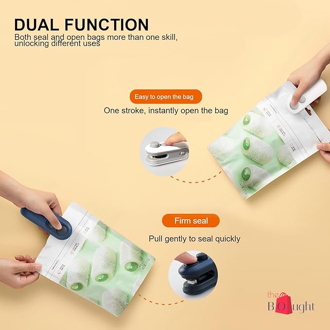 Portable Mini Sealing Machine 2-in-1 USB Rechargeable Magnetic Heat Sealing and Cutting Bag Seale